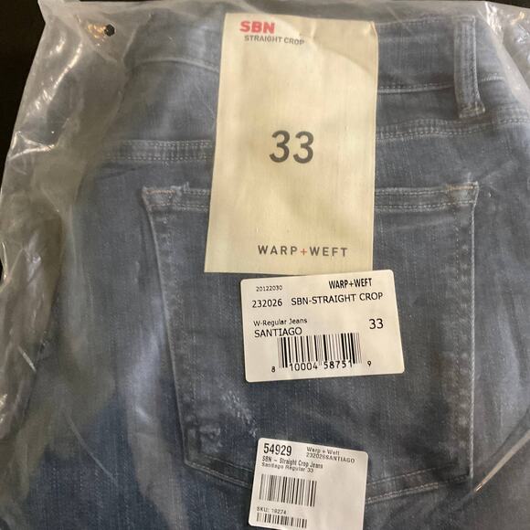 Warp + Weft Women’s SBN Straight Crop Jeans Size 33 - Picture 4 of 4